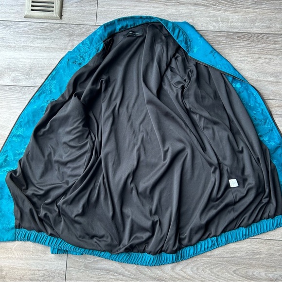 100%  Silk Floral Print Bomber Jacket - Picture 15 of 16